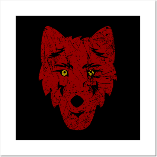 Wolf Head Distressed. Posters and Art